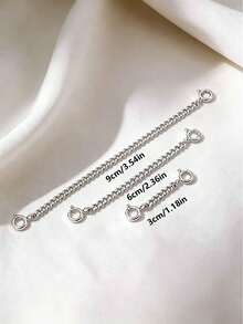 1/3pcs 18K Stainless Steel Extender Chain, Bracelet Safety Chain Necklace Extension Chain, DIY Double-Ended Spring Clasp Finishing Accessories Material - Double-ended Extension Chain - View 3