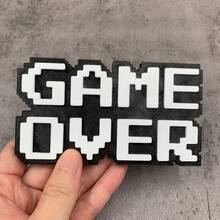 Retro Pixel "GAME OVER" Desktop Decor Sign, Suitable Gift For Gamers, 8-Bit Gaming Room Desktop Decoration, Size 4.7 X 2.7 Inches, No Power Required - GAME OVER - View 12