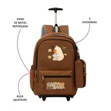 Mochila Escolar Infantil com Rodinhas e Estojo Lateral - mochila com rodinha mod5 - Visão 6