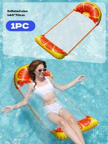 Fruit Inflatable Pool Lounger Float, Pineapple/Watermelon/Kiwi Theme Swimming Raft With Ergonomic Backrest, Portable Beach Vacation Accessory - Multicolor - View 16
