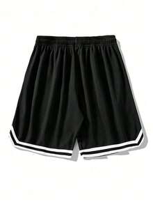[3pcs Random]Teen Boys Casual Comfortable Fashion Versatile College Style Striped Patchwork Shorts - Multicolor - View 6