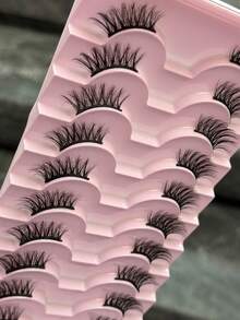 MENGJIESHANGPIN 10 Pairs BM04 Natural Curly Messy Long-Lasting False Eyelashes, Eyelash Extensions, Long Eyelash Strips - View 3