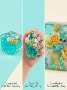 Multiple Ocean-Themed Transparent Fun Blocks Educational Toys For Kids, Shell And Star Elements Cognitive Enlightenment, Suitable For Parent-Child Interaction And Classroom Activities - Multicolor - View 5