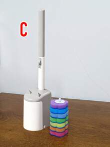 Disposable Toilet Brush Set With Automatic Open/Close Storage Bin, Wall-Mounted Storage, Long Handle Toilet Brush Kit, Suitable For Bathroom And RV - Seven-color Toilet Brush With Vertical-eared Frog - View 22