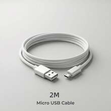 Kabel Charger Micro USB Cocok Untuk Kontroler P4, Kindle Paperwhite, Fire Tablet, RK Streaming Stick, Fire TV Stick, One S/X, Ponsel Android Pengisian Cepat Sinkronisasi Data Kabel Daya (2M/6.6ft) - Putih - View 1