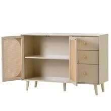 Modern Sideboard Offwhite 120cm With Doors And Drawers - White - View 2