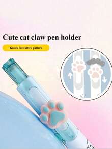 4pcs Cute Cat Paw Retractable Ballpoint Pens, Black Ink, 0.5mm Tip, Quick-Dry Dual-Head Design, Suitable For Students, Exams, First Day Of School - Multicolor - View 6