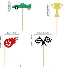 Racing Car Cupcake Toppers Decorations For Sports Racing Theme Birthday Party Cakes, Sports Car Racing Cupcake Toppers Decorations - Multicolor - View 9