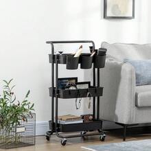 Three-Tier Home Trolley, With Handle And Wheels - Black - T0001-01-818 - View 11