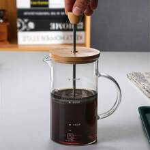 1pc High Borosilicate Glass French Press Coffee Maker, Glass Coffee Filter, Tea Infuser, French Press Coffee Pot, Manual Pour-Over Coffee Pot For Home Use - Multicolor - View 7