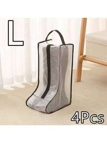 1/2/4 piezas Bolsas de almacenamiento de botas, bolsas de tela para zapatos de viaje para botas altas, organizador de botas para el hogar con ventana transparente para protección contra el polvo - Negro - Ver 20