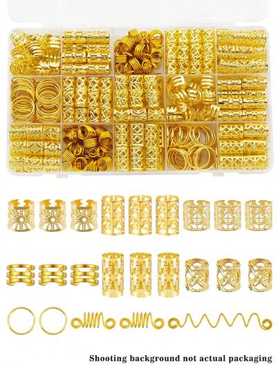 153 piezas Anillos para rastas DIY - Accesorios de cabello de aleación simple para verano, joyería de rastas, regalos para niñas y mujeres en citas y fiestas (sin caja)