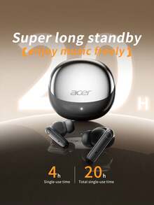Acer OHR546 In-Ear Wireless Bluetooth Earbuds, Stereo Surround Sound For Immersive Music And Movie Watching, Compact And Comfortable For Long Wear, Bluetooth 5.4, 20-Hour Total Battery Life, Suitable For Daily Commute, Movie Watching And Office Work, Compatible With Android/IOS Systems - View 6