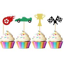 Racing Car Cupcake Toppers Decorations For Sports Racing Theme Birthday Party Cakes, Sports Car Racing Cupcake Toppers Decorations - Multicolor - View 7