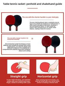 1pc 6-Star Table Tennis Racket Set, Double-Sided High Elasticity Rubber, Ultra-Strong Offensive Carbon Fiber Paddle, Professional Competition & Training, Suitable For All Table Tennis Enthusiasts - Multicolor - View 4