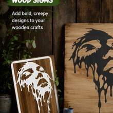 Melted Facial Features Stencils, 11.7x8.3Inch Woman Face Painting Stencils Artistic Face Stencil PET Human Themes PET Template For Painting On Wood Floor Tile Wall DIY - 1pc - View 7