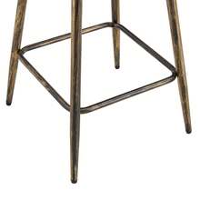 Windsor Style Metal Bar Stool With Padded Seat For Kitchen Island, Bar, Restaurant - Brown - View 8