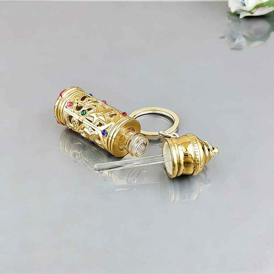 3Ml Essential Oil Glass Bottle Portable Perfume Bottle Keychain Flavor Sub-Bottle Retro Liquid Sub-Bottle Empty Bottle