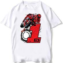 Pecco 63 Francesco Bagnaia 1 GP Legend Riding Classic T-Shirt Unisex Hip Hop Boy Rider Casual T-Shirt Motorrad Sport Weiße T-Shirts - 2085 - Übersicht 4