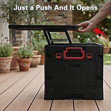 shenghuochuangyi Multi-Functional Camping Storage Box With Foldable Expandable Tabletop, Large Capacity Waterproof Portable Outdoor Picnic Organizer Bin, Multipurpose Storage Container For BBQ, Road Trip, Car Trunk, Camping & Household Storage - New Style Foldable Outdoor Storage Box - View 3