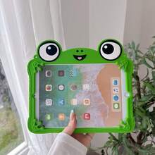 這款精緻卡通大眼青蛙矽膠保護殼適用於 iPad Air 4/5 10.9 吋、7/8/9 10.2 吋、(A16) 11 吋 (第 11 代 2025 年款),風格可愛,非常適合返校季、情人節、新年及其他場合 - 彩色 - 查看 2