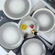 Delicate And Beautiful Plate, French-Style Plate, Steak Plate, Shallow Plate, Western-Style Tableware, High-End Plate, Hotel Tableware - Black and White - View 2