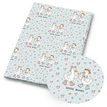 1件可愛鵝印花布料 - 59 X 19.68 英吋 (150 X 50cm) 預裁切聚酯纖維布料，附可愛卡通鵝蝴蝶結圖案 - 適用於DIY縫製、剪貼簿、桌布和手工藝 - 鴨 - 查看 8