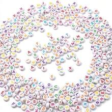 500/1000pcs Colorful Acrylic Alphabet Beads Set, A-Z Letter Beads, Suitable For DIY Bracelets, Keychains And Name Necklace Craft Kits - Multicolor - View 8