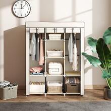 Fabric Wardrobe, With Rails And Shelves - Cream White - T0001-01-3166 - View 5