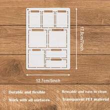 6pcs 5x7 Inch Journal Templates Set - Suitable For Notebooks, DIY Planners, Handwritten Fonts And Creative Writing Projects, Waterproof And Bendable Dot Journal Templates - 6pcs - View 2