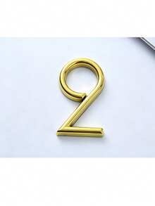 1pc Spherical Mirror Gold 3D ABS Number Door Sign, Self-Adhesive No-Drill Lightweight Waterproof High Visibility Rounded Modern Font Hotel Apartment Number Plate Indicator - House Number - View 13