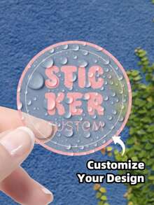 1-480 Buah Stiker Logo Kustom Tahan Air Bulat, Label Personalisasi, Stiker Ucapan Terima Kasih Transparan Holografik Vinyl untuk Bisnis, Perlengkapan Usaha Kecil - MultiWarna - View 8