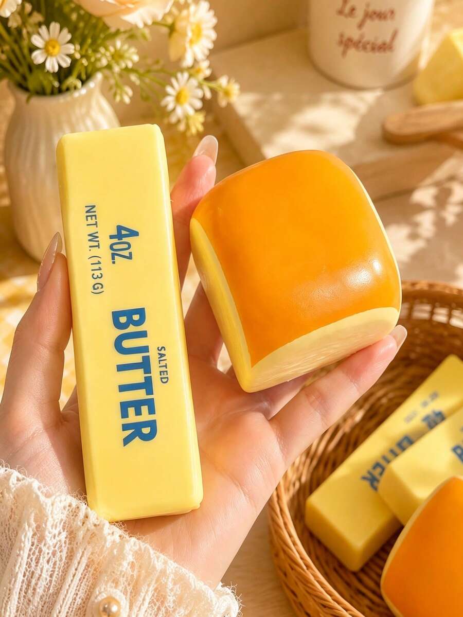 2pcs Slow Rebound Butter & Hawaiian Bun Stress Relief Toys - Sensory Desk Anxiety Relief Toys, Soft & Squishy Therapeutic Cream Mud - Soothing & Soft, Relieves Anxiety, ADHD And Stress, Suitable As Mother's Day Gift, Birthday Party Gift, Gift For Women, Men, Mothers, Friends - Multicolor - View 1