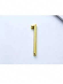 1pc Spherical Mirror Gold 3D ABS Number Door Sign, Self-Adhesive No-Drill Lightweight Waterproof High Visibility Rounded Modern Font Hotel Apartment Number Plate Indicator - House Number - View 8