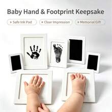 1 Set Baby Hand & Foot Clay Frame Kit, Easy To Clean DIY Hand & Footprint, Full Moon & First Birthday Commemorative Gift - A7 - View 11