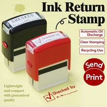 1pc Self-Inking Office Stamp, Teacher Stamp, Office Supplies, Red/Black/Blue Ink, Paid And PASS Set, Automatic Ink Refill - Single Piece - View 1