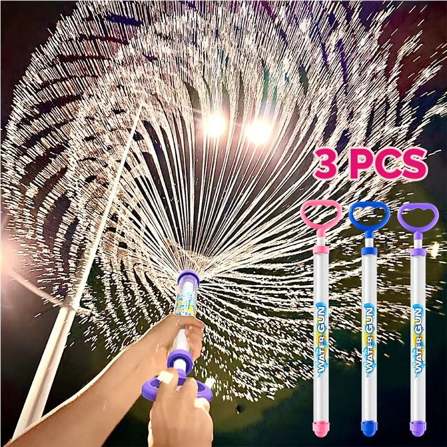 1pc/3pcs 38cm Summer Fireworks Water Gun Toy, Swimming Pool Toy, Beach Toy, Garden Toy, Water Toy, Outdoor Water Toy, Summer Pool Toy, Beach Party Game Prop, Swimming Pool Water Fight, Photo Prop, Birthday Gift, Water Sprayer