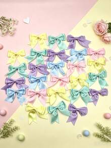50pcs/20PCS/10PCS Macaron Double Layer Swallowtail Waist Tie Bows, Silk Ribbon Bows - Handmade Invitation Letter Decorations - Satin Ribbon Gift Packaging - Assorted Colors - No Feathers - Art, Crafts & Sewing Supplies - Gift Packaging Bow - Macaron Double-layer Swallowtail Bow Tie - View 7