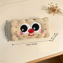 Cartoon Sandwich Plush Pencil Case, Large Capacity Soft Stationery Bag, Kawaii Makeup Storage Pouch For School Office Supplies - Cookie Pencil Case - View 3