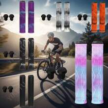 Thickened Rubber Bicycle Handlebar Grips, Universal Mountain Bike/Scooter Handlebar Pads, Anti-Slip Shock Absorption, Comfortable Riding Enhancement Equipment - Multicolor - View 4