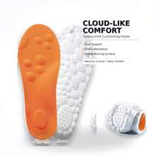 Unisex Latex Insoles, Ultra Soft Shock Absorption, Orange, Suitable For Walking And Sports - Orange - View 5