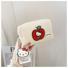 SANRIO 1件官方授權 Hello Kitty 絎縫蓬鬆手提化妝包,加厚防震大容量盥洗旅行收納包,可愛便攜化妝收納袋,送給女孩子的禮物 - 查看 15