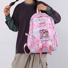 Miniso 3Pcs Star Print Backpack Set, Gradient Pink Blue Tie Dye Rucksack With Matching Lunch Tote & Pencil Case, For Picnic, Weekend Trip, City Walk, Daily O - Pink - View 2