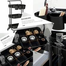 Three-Tier Home Trolley, With Handle And Wheels - Black - T0001-01-818 - View 2