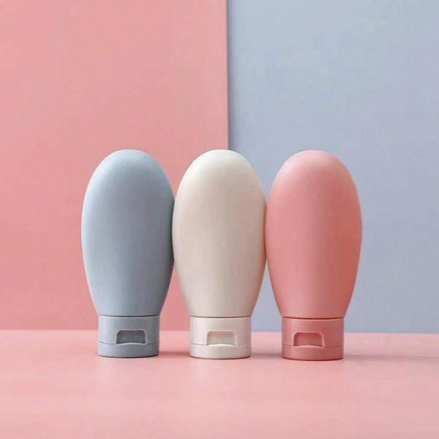 6pcs/Set 60ml Portable Refillable Travel Dispenser Bottles, Toiletries Independent Dispenser Bottles, Soap Dispenser Bottle Set (Includes Label Stickers) - A - View 1