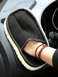 1pc Soft Car Cleaning Glove, Gentle Detailing And Dusting, For Vehicle Maintenance - Multicolor - View 1