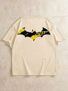 Strevion BATMAN Men's Summer Casual Bat Pattern Short Sleeve T-Shirt - Multicolor - View 3