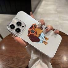 1件裝 臘腸狗圖案透明太空殼全包覆 TPU 手機殼 - 彩色 - 查看 2