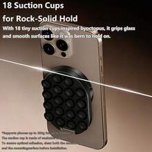 MagSafe Magnetic Suction Cup 2-In-1 Phone Stand, 360° Rotating Foldable Portable Desktop & Car Universal Slouchy Hands-Free Support Bracket, Washable Reusable Non-Slip Phone Holder - one-size - View 3