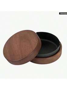 Walnut Desktop Ashtray With Stainless Steel Windproof Lid, Gift Office/Home Decor Smoking Accessories (Wood Shell, Slight Texture/Color Difference From Picture, Normal Use) Portable Decorative Ashtray For Outdoor Indoor Parties - One Size - View 10